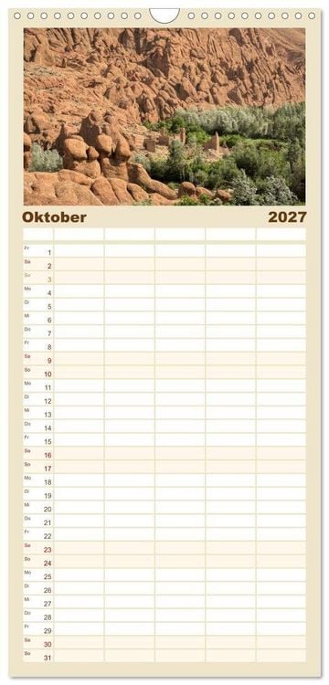 Produktbild: Familienplaner 2027 - M&auml;rchenhaftes Marokko mit 5 Spalten (Wandkalender, 21 x 45 cm) CALVENDO