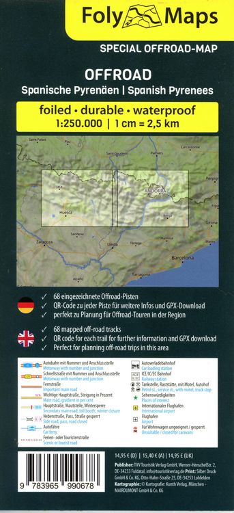Produktbild: FolyMaps OFFROAD Spanische Pyren&auml;en 1:250 000