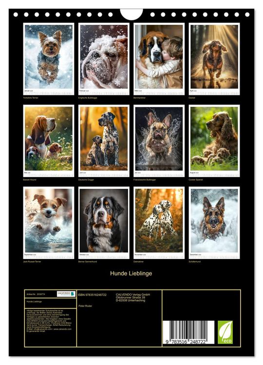 Produktbild: Hunde Lieblinge (Wandkalender 2026 DIN A4 hoch), CALVENDO Monatskalender
