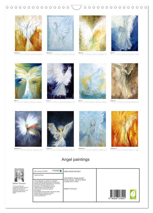 Produktbild: Angel paintings (Wall Calendar 2026 DIN A3 portrait), CALVENDO 12 Month Wall Calendar