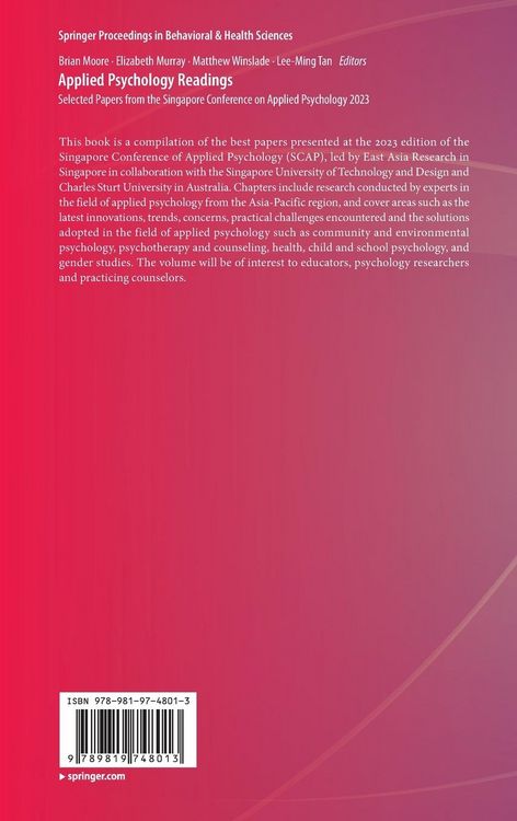 Produktbild: Applied Psychology Readings