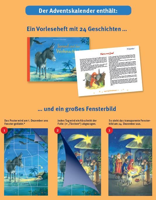 Produktbild: Samuel und der Weihnachtsstern. Ein Adventskalender mit einem gro&szlig;en Fensterbild