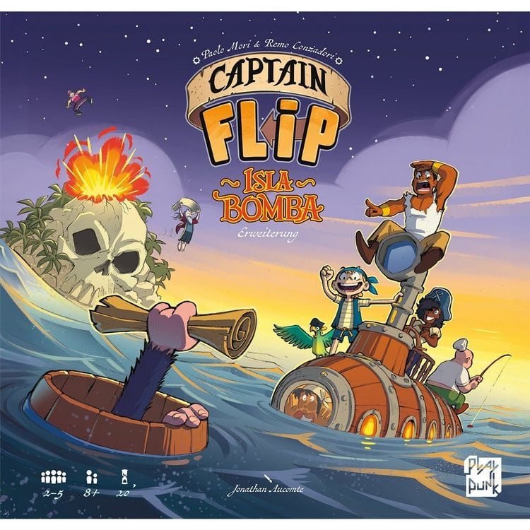 Produktbild: Captain Flip Isla Bomba, Erweitung zum Familienspiel Captain Flip nominiert zum Spiel des Jahres 2024