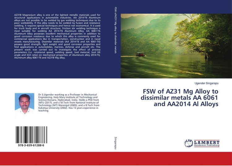 Produktbild: FSW of AZ31 Mg Alloy to dissimilar metals AA 6061 and AA2014 Al Alloys