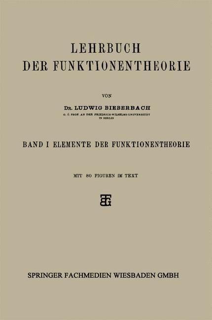 Produktbild: Lehrbuch der Funktionentheorie