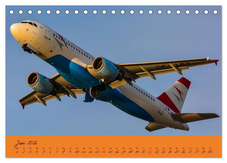 Produktbild: Flugzeuge im Abendlicht (Tischkalender 2026 DIN A5 quer), CALVENDO Monatskalender