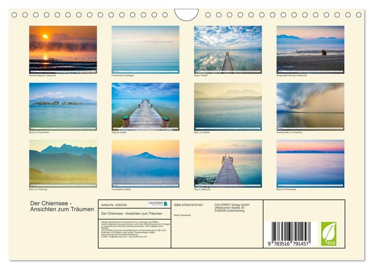 Produktbild: Der Chiemsee - Ansichten zum Tr&auml;umen (Wandkalender 2027 DIN A4 quer), CALVENDO Monatskalender
