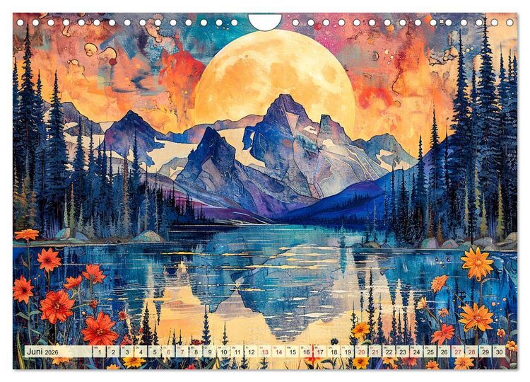 Produktbild: Blumenn&auml;chte im Mondlicht - Poesie des Himmels und der Erde (Wandkalender 2026 DIN A4 quer), CALVENDO Monatskalender
