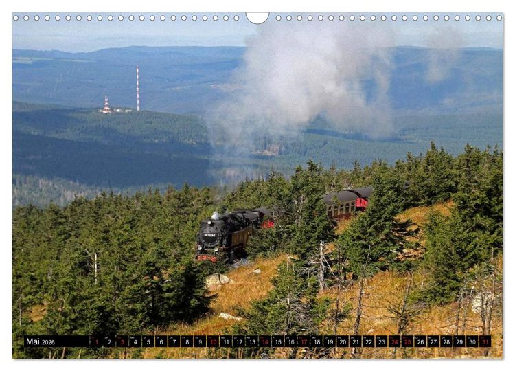 Produktbild: Die Brockenbahn - Mit Volldampf durch den Harz (Wandkalender 2026 DIN A3 quer), CALVENDO Monatskalender