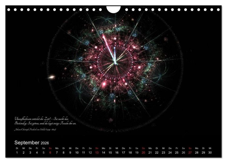 Produktbild: Zeit 2026 - Grafiken und Zitate (Wandkalender 2026 DIN A4 quer), CALVENDO Monatskalender
