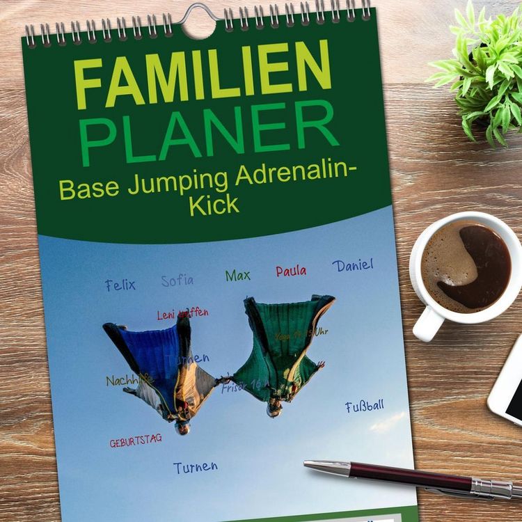 Produktbild: Familienplaner 2026 - Base Jumping Adrenalin- Kick mit 5 Spalten (Wandkalender, 21 x 45 cm) CALVENDO