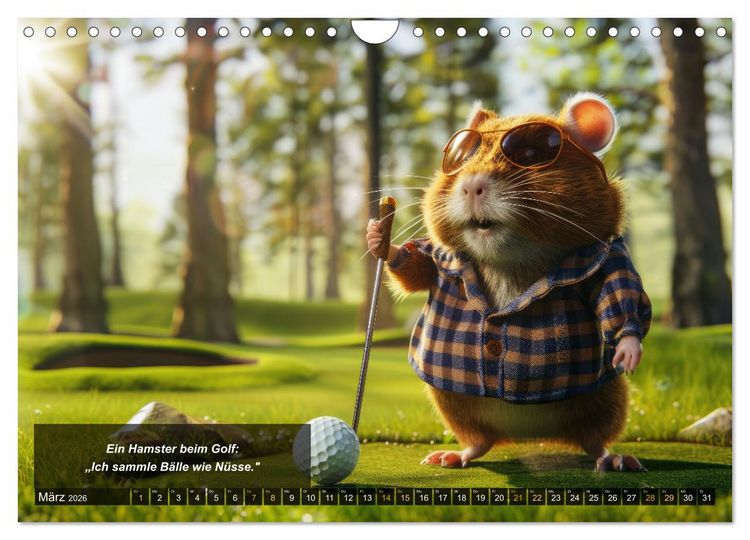 Produktbild: Der tierisch lustige Golfkalender (Wandkalender 2026 DIN A4 quer), CALVENDO Monatskalender