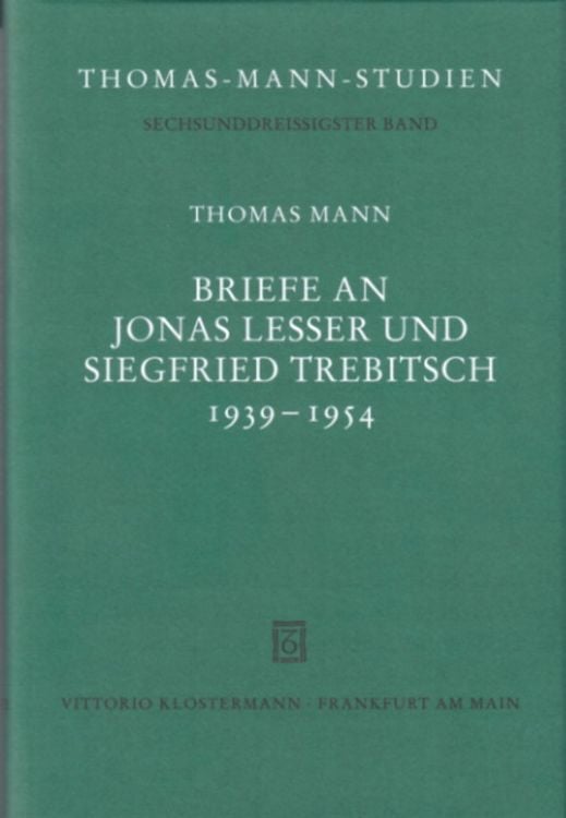 Produktbild: Briefe an Jonas Lesser und Siegfried Trebitsch 1939-1954