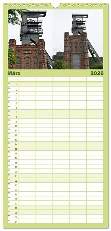 Produktbild: Familienplaner 2026 - Zeche Prosper-Haniel Bottrop mit 5 Spalten (Wandkalender, 21 x 45 cm) CALVENDO