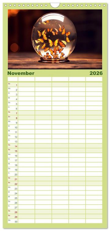 Produktbild: Familienplaner 2026 - Schneekugel war gestern mit 5 Spalten (Wandkalender, 21 x 45 cm) CALVENDO