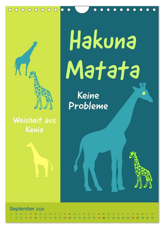 Produktbild: Kenia..mit einem Hauch Poesie - Weisheiten und Zitate (Wandkalender 2026 DIN A4 hoch), CALVENDO Monatskalender