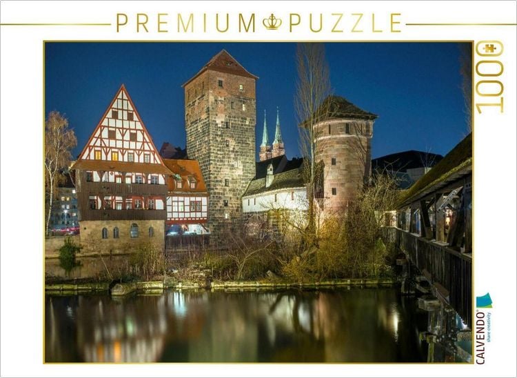 Produktbild: CALVENDO Puzzle N&uuml;rnbergs Altstadt bei Nacht | 1000 Teile Lege-Gr&ouml;&szlig;e 64x48cm Foto-Puzzle f&uuml;r gl&uuml;ckliche Stunden