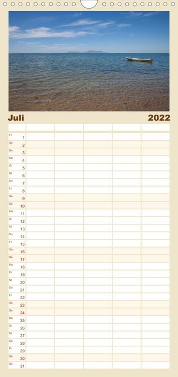 Produktbild: Augenblicke in Baja California Sur - Familienplaner hoch (Wandkalender 2022 , 21 cm x 45 cm, hoch)