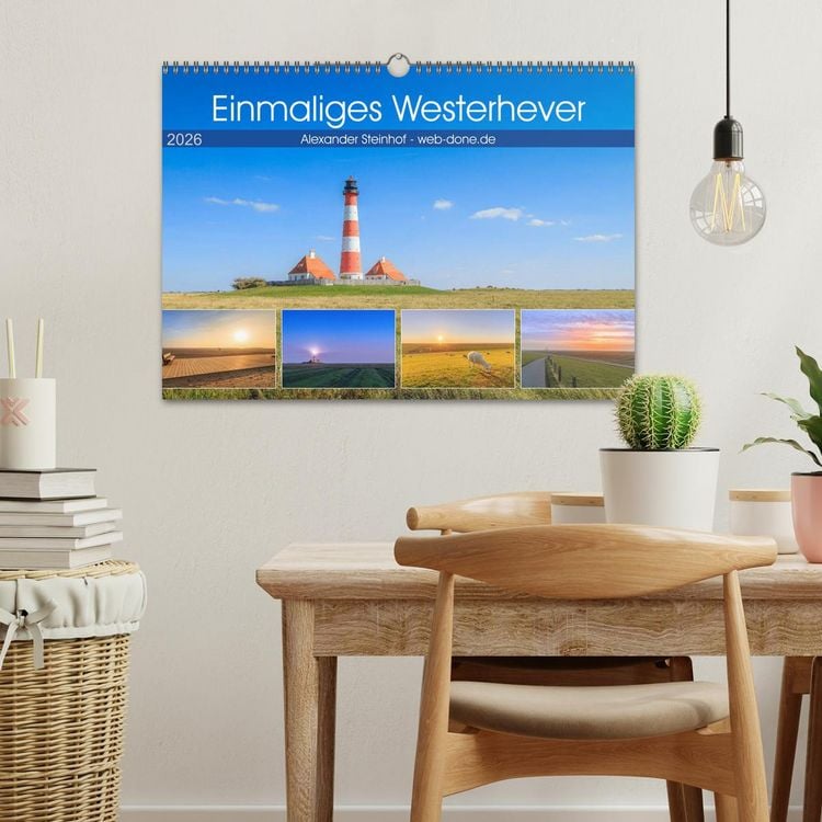 Produktbild: Einmaliges Westerhever (Wandkalender 2026 DIN A3 quer), CALVENDO Monatskalender