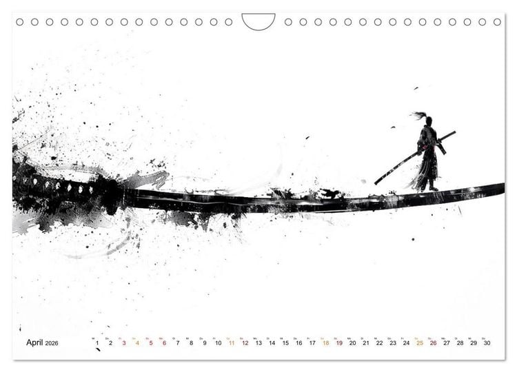 Produktbild: Samurai Illustrationen (Wandkalender 2026 DIN A4 quer), CALVENDO Monatskalender