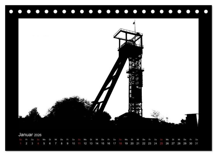 Produktbild: Ruhrpott und Niederrhein in Schwarzwei&szlig; (Tischkalender 2026 DIN A5 quer), CALVENDO Monatskalender