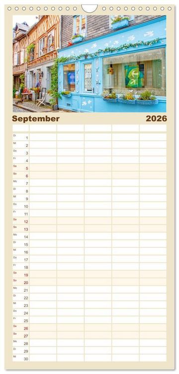 Produktbild: Familienplaner 2026 - Normandie - Frankreichs wundersch&ouml;ner Norden mit 5 Spalten (Wandkalender, 21 x 45 cm) CALVENDO