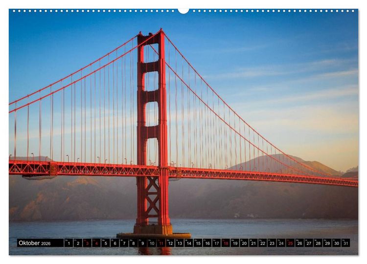 Produktbild: Golden Gate Bridge (hochwertiger Premium Wandkalender 2026 DIN A2 quer), Kunstdruck in Hochglanz