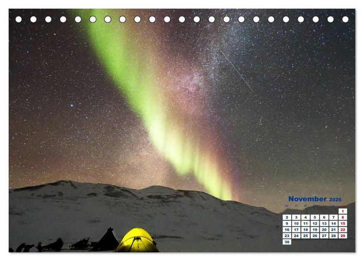Produktbild: Faszinierende Lichterscheinungen am Himmel - Polarlichter (Tischkalender 2026 DIN A5 quer), CALVENDO Monatskalender
