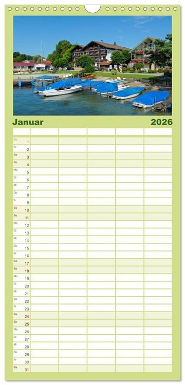 Produktbild: Familienplaner 2026 - Traumhafter Chiemsee &ndash; Impressionen vom Bayerischen Meer mit 5 Spalten (Wandkalender, 21 x 45 cm) CALVENDO