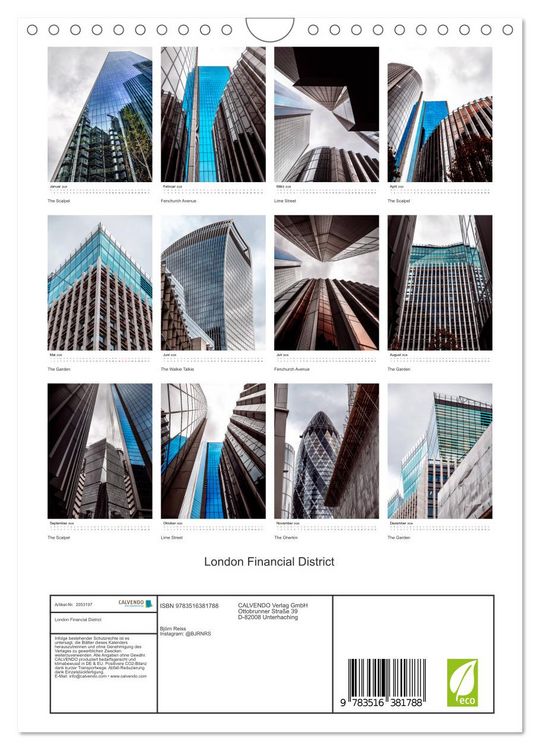 Produktbild: London Financial District (Wandkalender 2026 DIN A4 hoch), CALVENDO Monatskalender