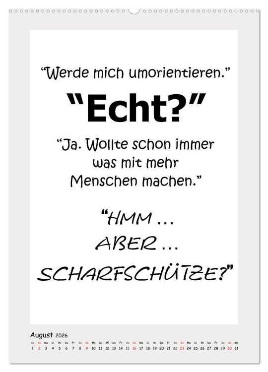 Produktbild: Spr&uuml;chekalender. Witziges f&uuml;rs B&uuml;ro (hochwertiger Premium Wandkalender 2026 DIN A2 hoch), Kunstdruck in Hochglanz