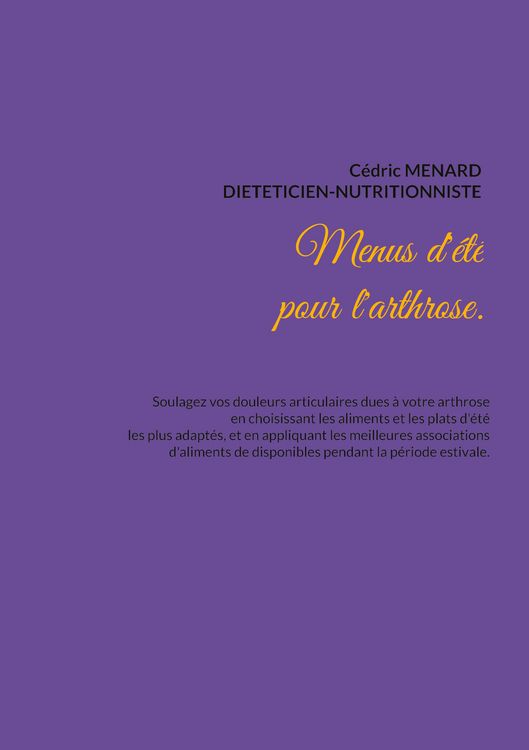 Produktbild: Menus d'&eacute;t&eacute; pour l'arthrose.
