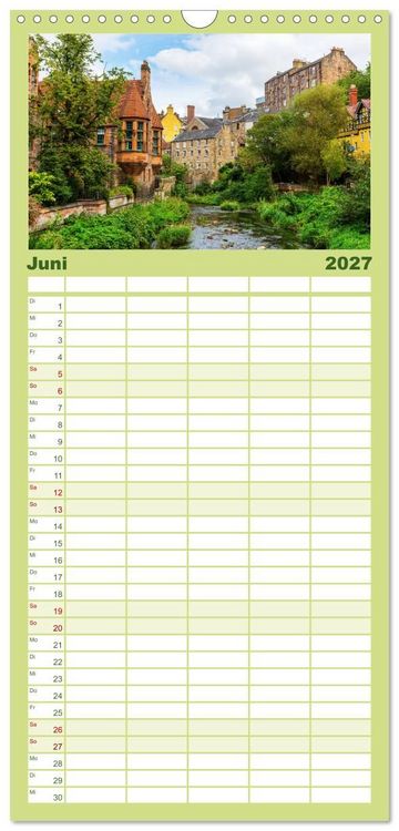 Produktbild: Familienplaner 2027 - Edinburgh - Impressionen aus der schottischen Hauptstadt mit 5 Spalten (Wandkalender, 21 x 45 cm) CALVENDO