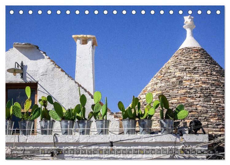 Produktbild: Alberobello &ndash; Apuliens Stadt der Trulli (Tischkalender 2026 DIN A5 quer), CALVENDO Monatskalender