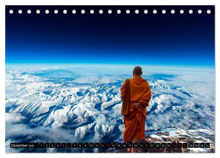 Produktbild: Buddhistische M&ouml;nche - das Leben f&uuml;r Buddha (Tischkalender 2026 DIN A5 quer), CALVENDO Monatskalender