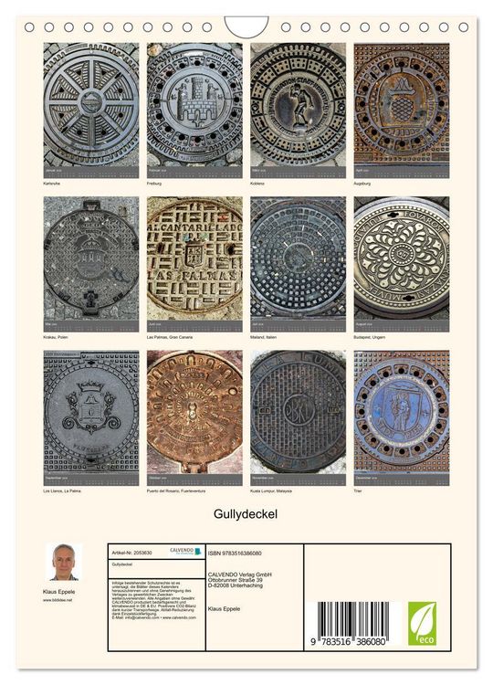 Produktbild: Gullydeckel (Wandkalender 2026 DIN A4 hoch), CALVENDO Monatskalender