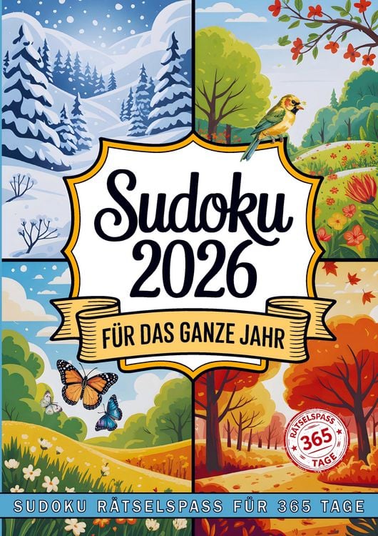 Produktbild: SUDOKU Jahreskalender 2026 - Leicht bis Schwer - Grossdruck f&uuml;r alle Altersklassen - inkl. L&ouml;sungen