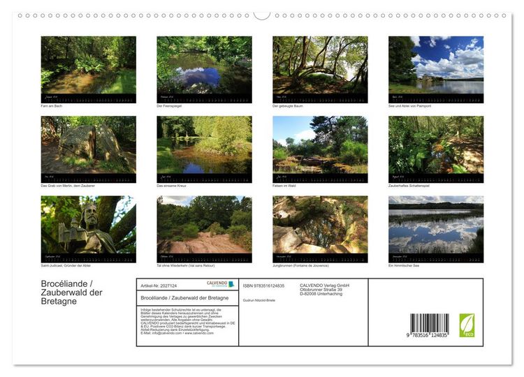 Produktbild: Broc&eacute;liande / Zauberwald der Bretagne (hochwertiger Premium Wandkalender 2026 DIN A2 quer), Kunstdruck in Hochglanz