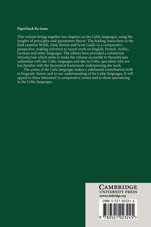 Produktbild: The Syntax of the Celtic Languages