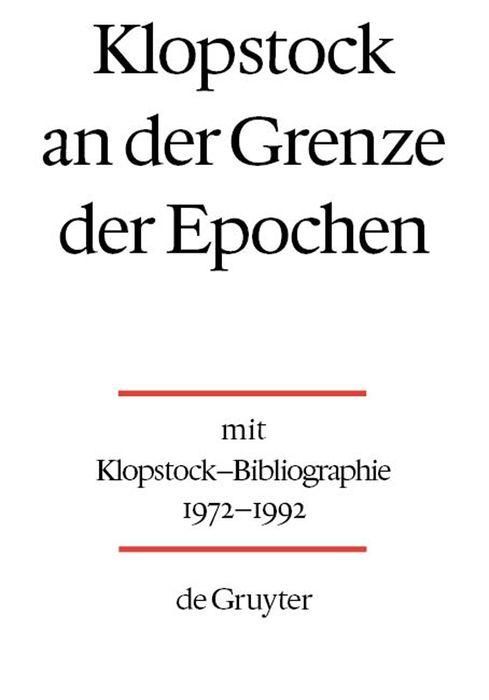 Produktbild: Klopstock an der Grenze der Epochen