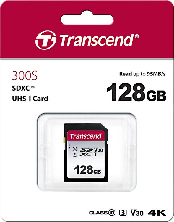 Produktbild: Transcend Premium 300S SDXC-Karte 128 GB Class 10, UHS-I, UHS-Class 1