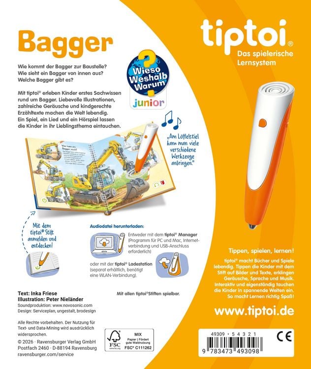 Produktbild: Tiptoi&reg; Wieso? Weshalb? Warum? junior - Bagger