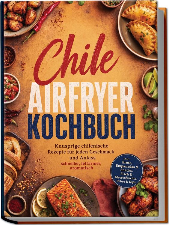 Produktbild: Chile Airfryer Kochbuch: Knusprige chilenische Rezepte f&uuml;r jeden Geschmack und Anlass &ndash; schneller, fett&auml;rmer, aromatisch &ndash; inkl. Brote, Empanadas & Snacks, Fisch & Meeresfr&uuml;chte, Pebre & Dips