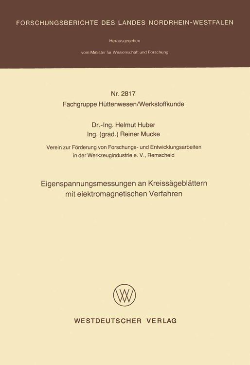 Bild vom Artikel Eigenspannungsmessungen an Kreissägeblättern mit elektromagnetischen Verfahren vom Autor Helmut Huber