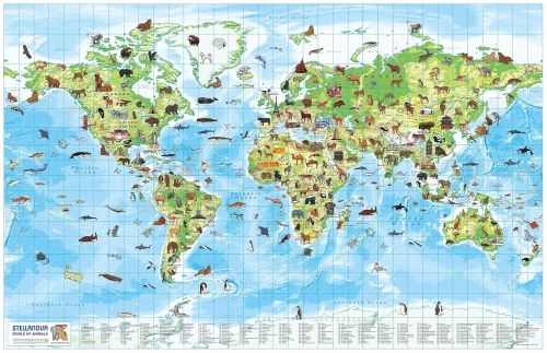 Produktbild: Children's Wall Map: World of Animals