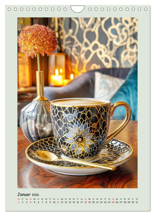 Produktbild: Kaffeepoesie. Der Charme edler Tassen (Wandkalender 2026 DIN A4 hoch), CALVENDO Monatskalender