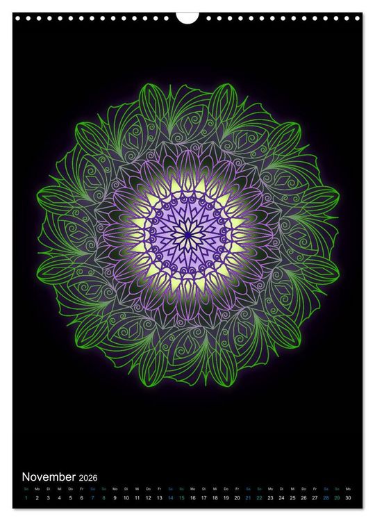 Produktbild: Mandala-Kalender 2026 (Wandkalender 2026 DIN A3 hoch), CALVENDO Monatskalender
