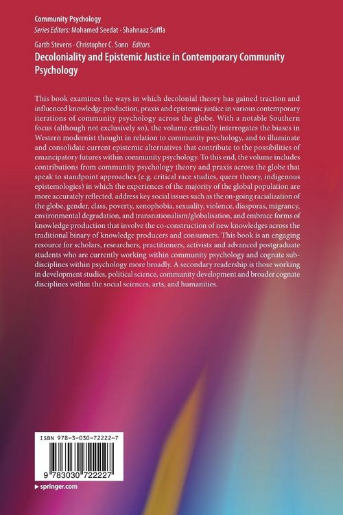 Produktbild: Decoloniality and Epistemic Justice in Contemporary Community Psychology