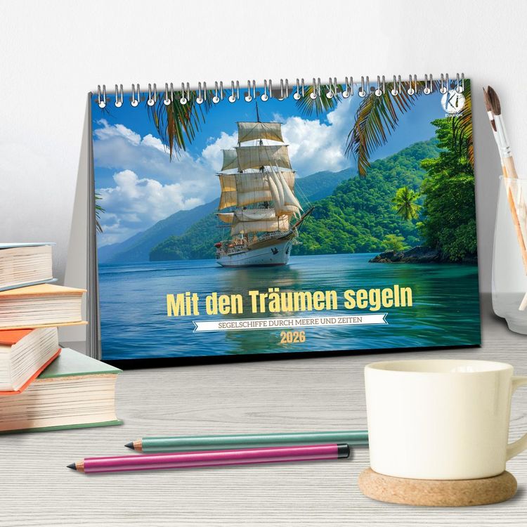 Produktbild: Mit den Tr&auml;umen segeln (Tischkalender 2026 DIN A5 quer), CALVENDO Monatskalender
