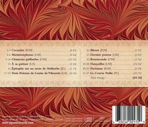 Produktbild: Maltman/Lemalu/Lott/Martineau: Lieder Vol.1-Cocardes/Fiancia